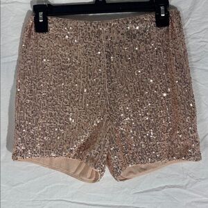 Hera Collection Rose Gold Sequin Retro Look Bike Shorts